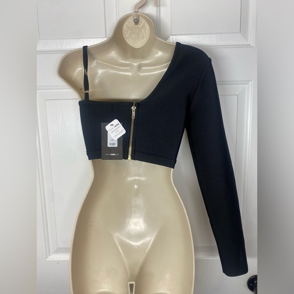 Kali Bandage Black Crop Top  One Shoulder Top Small - Picture 5 of 6
